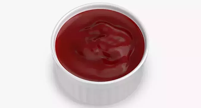 Ketchup Sauce Cup 3D model 5