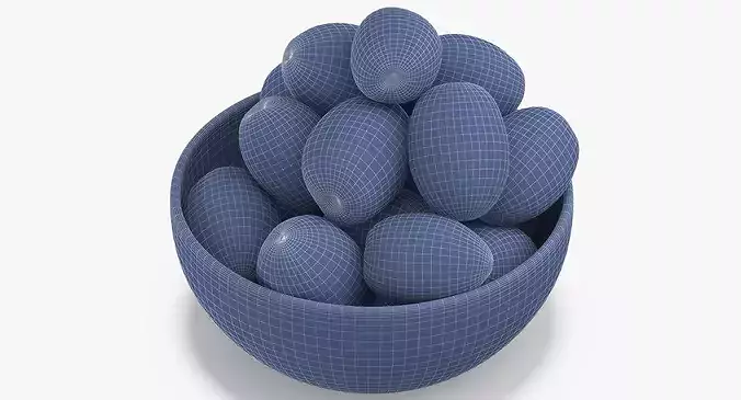 Bowl of Green Olives 3D model 7
