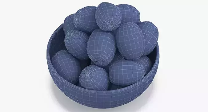 Bowl of Green Olives 3D model 5