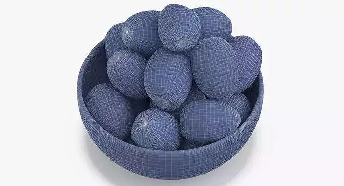 Bowl of Green Olives 3D model 6