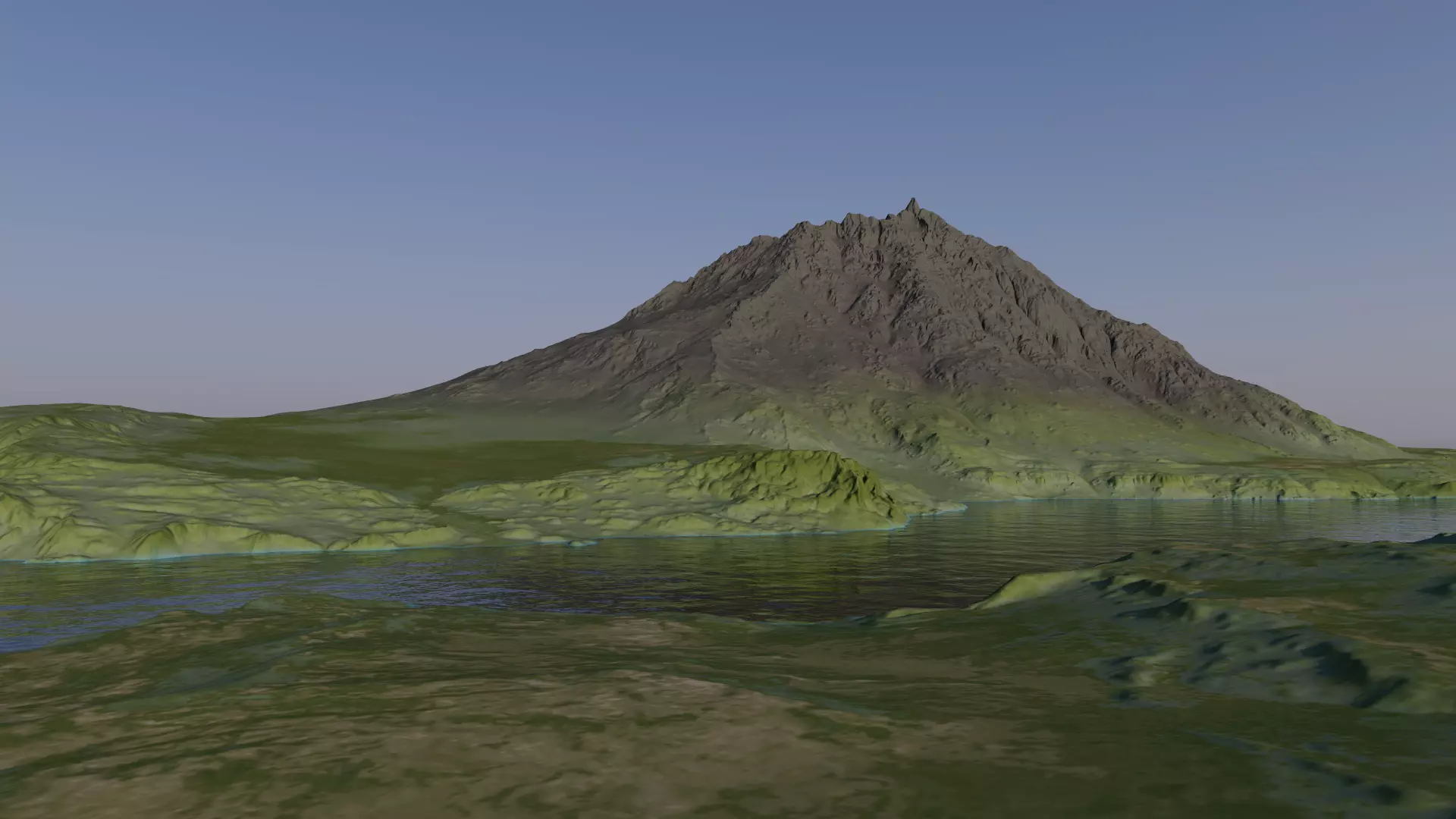Mountain foothills and alluvial plains 3D model