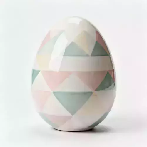 The Pastel Prism Painted Ceramic Egg 3D Model