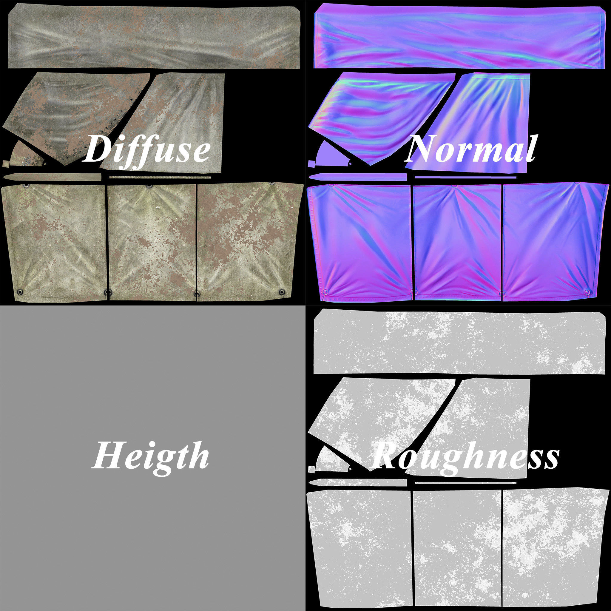 Military Tent - PBR - Textured Low-poly 3D model_7