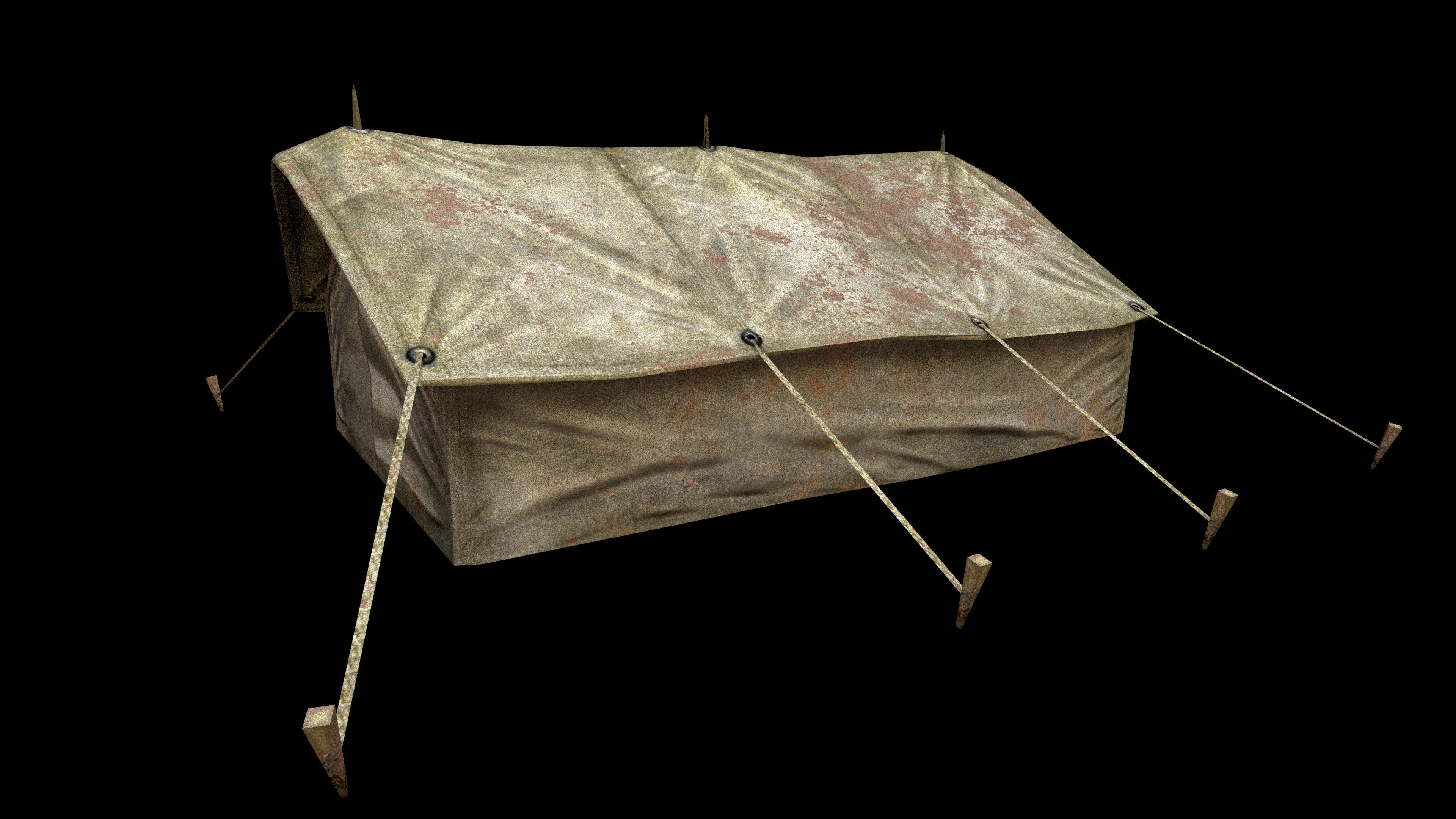 Military Tent - PBR - Textured Low-poly 3D model_3