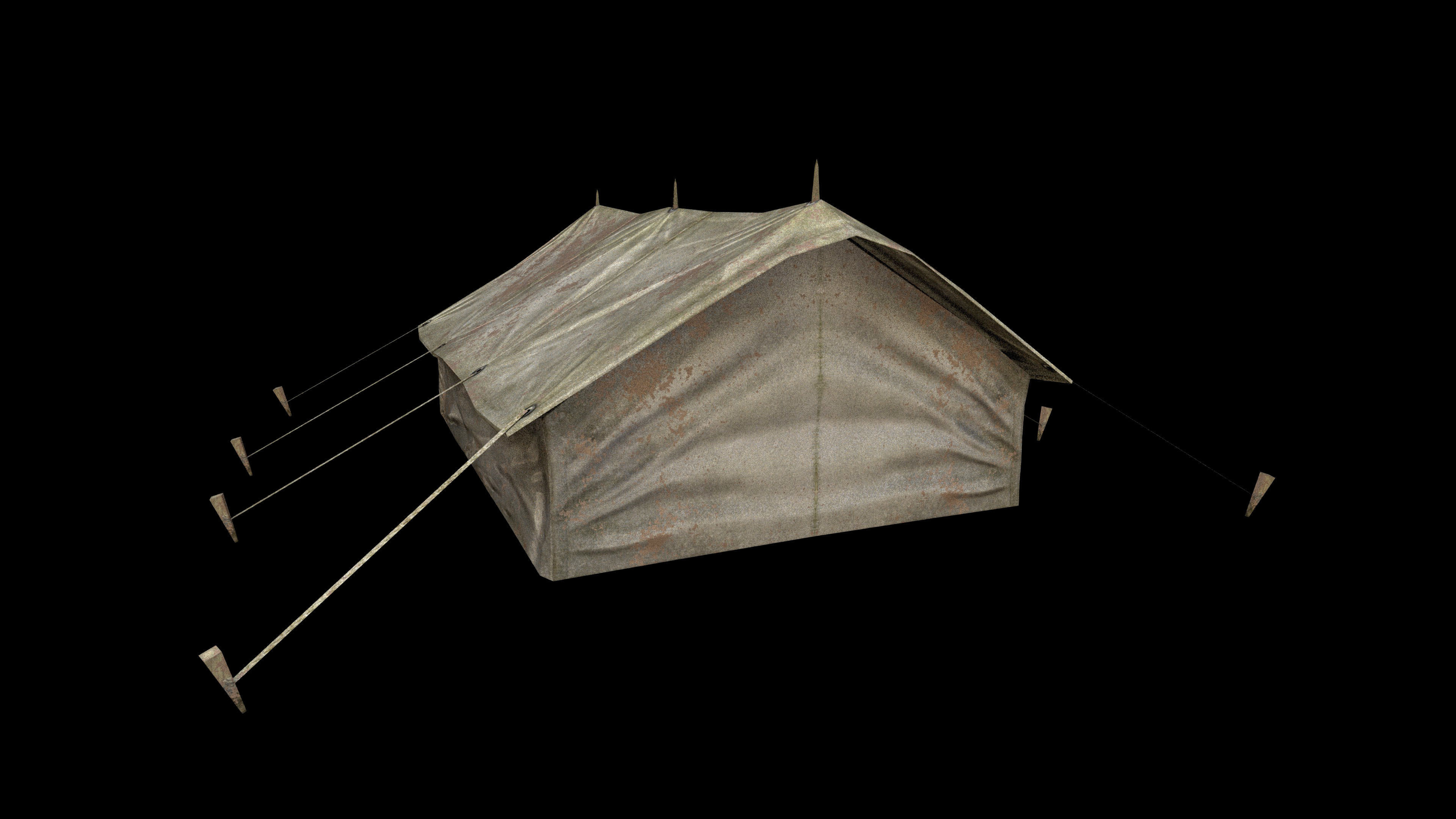 Military Tent - PBR - Textured Low-poly 3D model_4