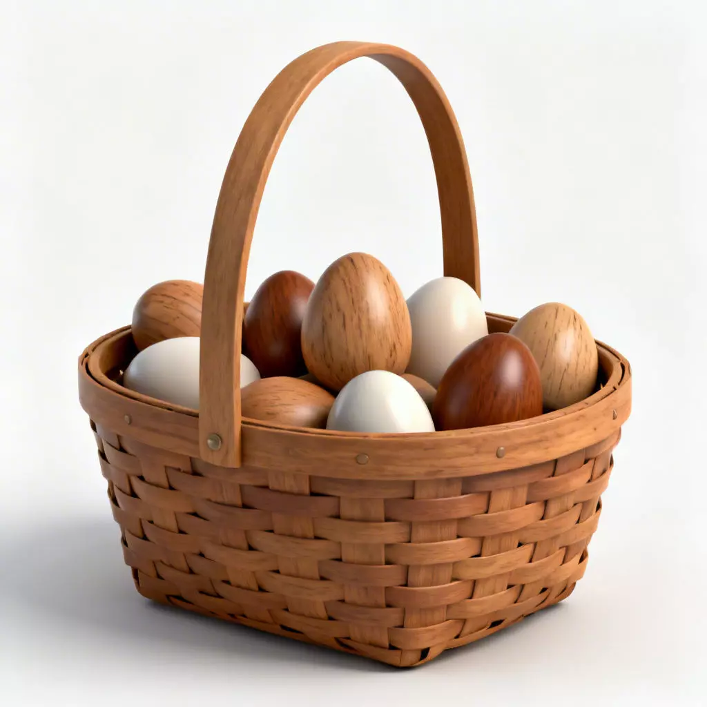 The Homestead Harvest Traditional Wooden Easter Basket 3D Model Low-poly 3D model