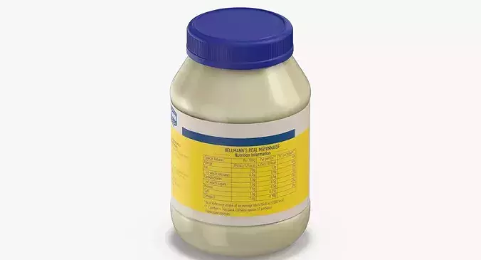 Mayonnaise Sauce Jar 3D model 5