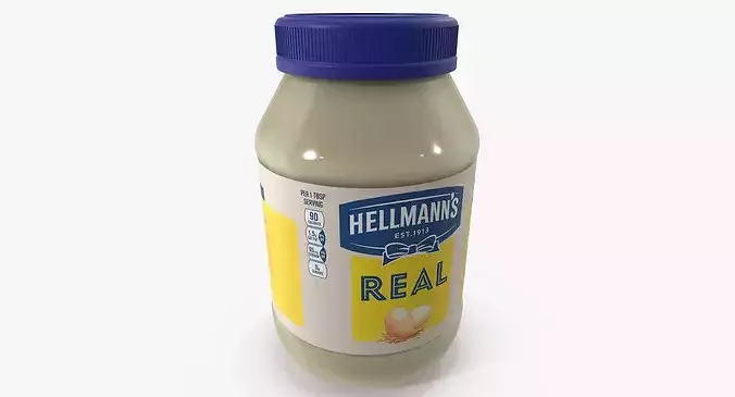 Mayonnaise Sauce Jar 3D model