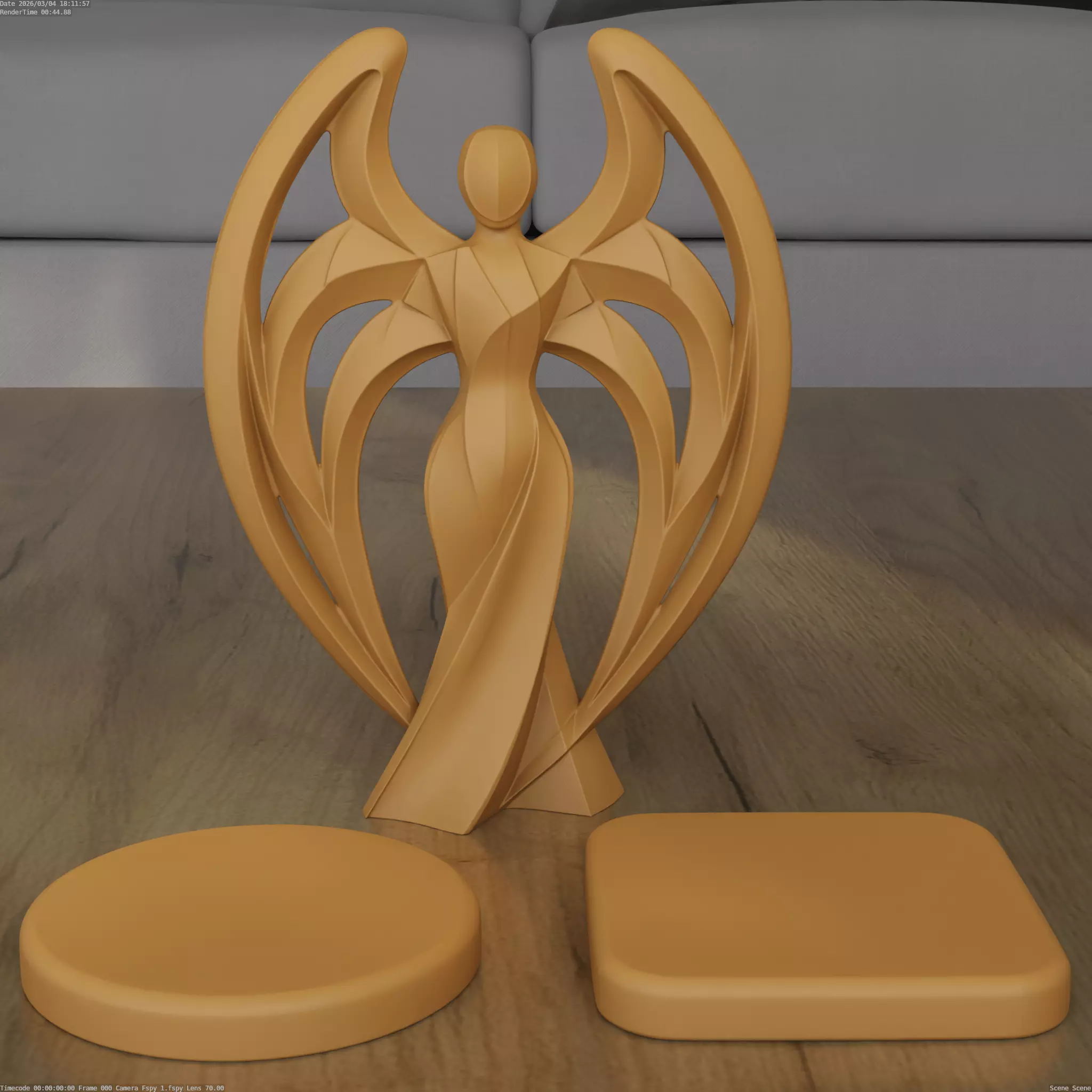 Abstract Angel Sculpture 3D Print STL Model 3D print model