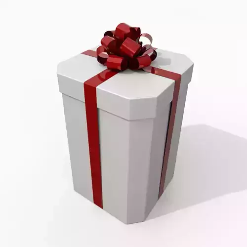 Gift Box - Tall Beveled Edge with Tied Ribbon Rosette