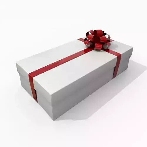 Gift Box - Low Rectangular with Tied Ribbon Rosette