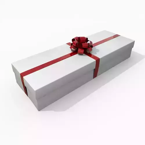 Gift Box - Long Rectangular with Tied Ribbon Rosette