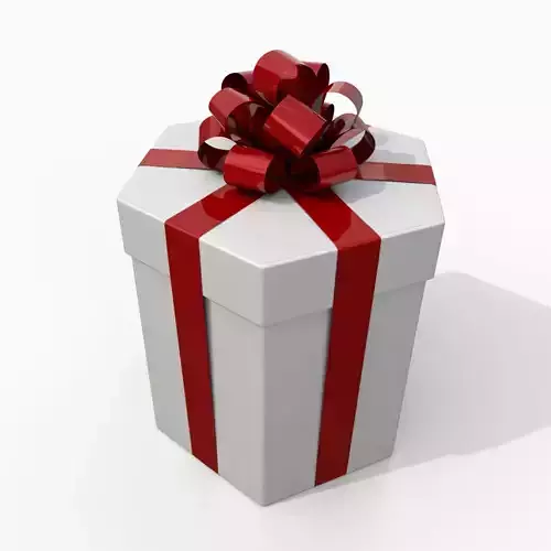 Gift Box - Hexagon with Tied Ribbon Rosette