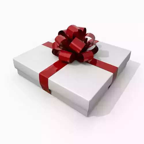 Gift Box - Flat Regular with Tied Ribbon Rosette