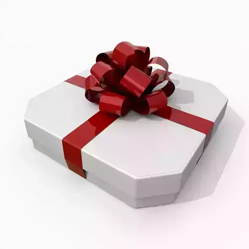 Gift Box - Flat Beveled Edge with Tied Ribbon Rosette