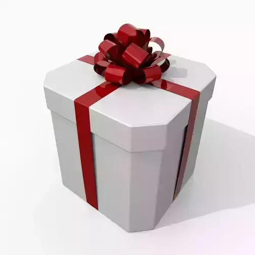 Gift Box - Beveled Edge with Tied Ribbon Rosette