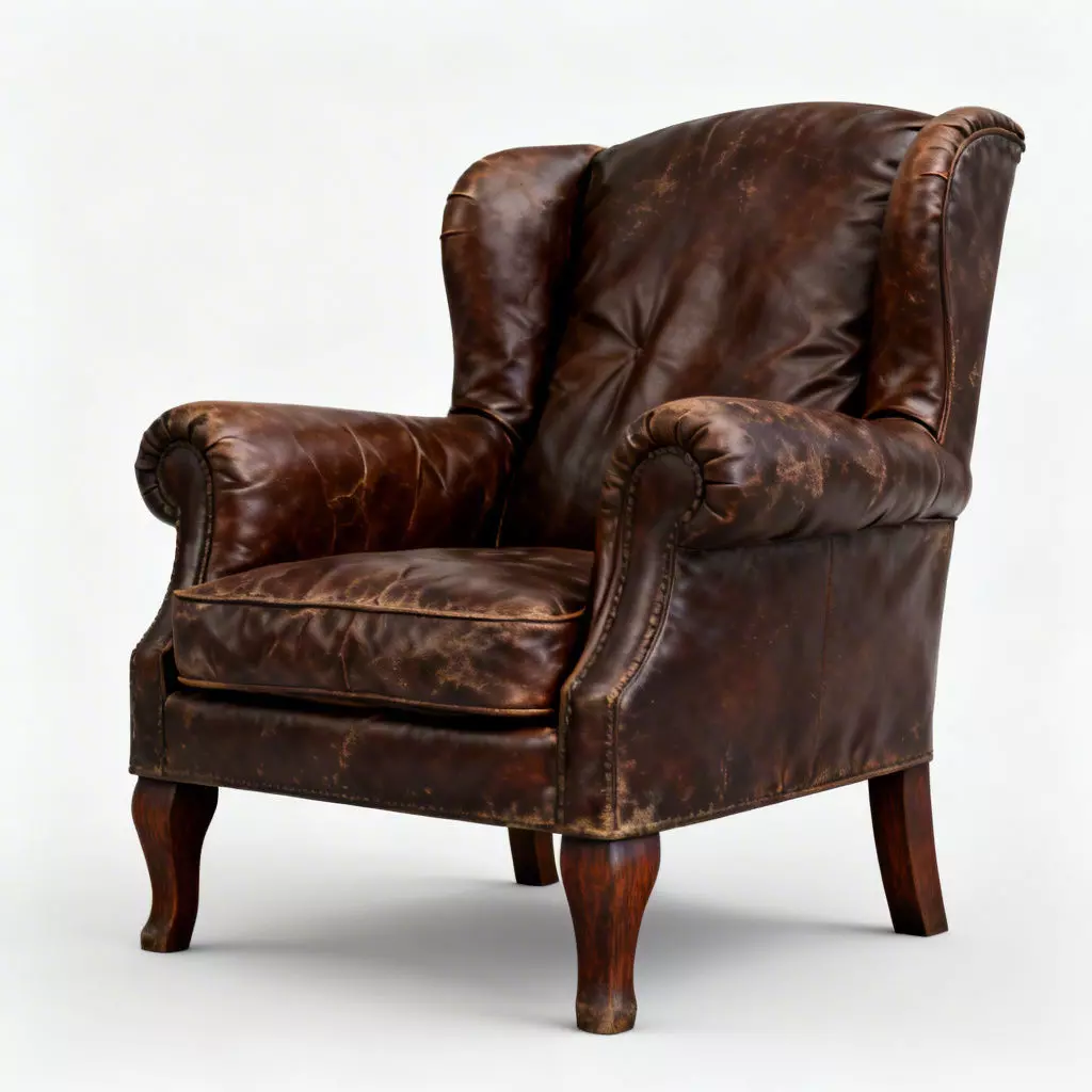 Realistic Vintage Leather Armchair 3D Model Low-poly 3D model