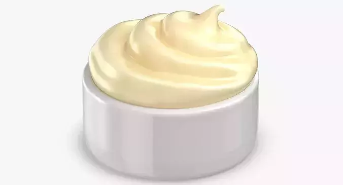 Mayonnaise Sauce Cup 3D model 4