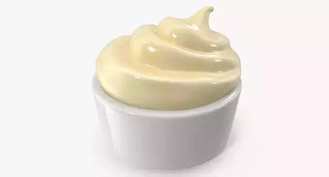 Mayonnaise Sauce Cup 3D model