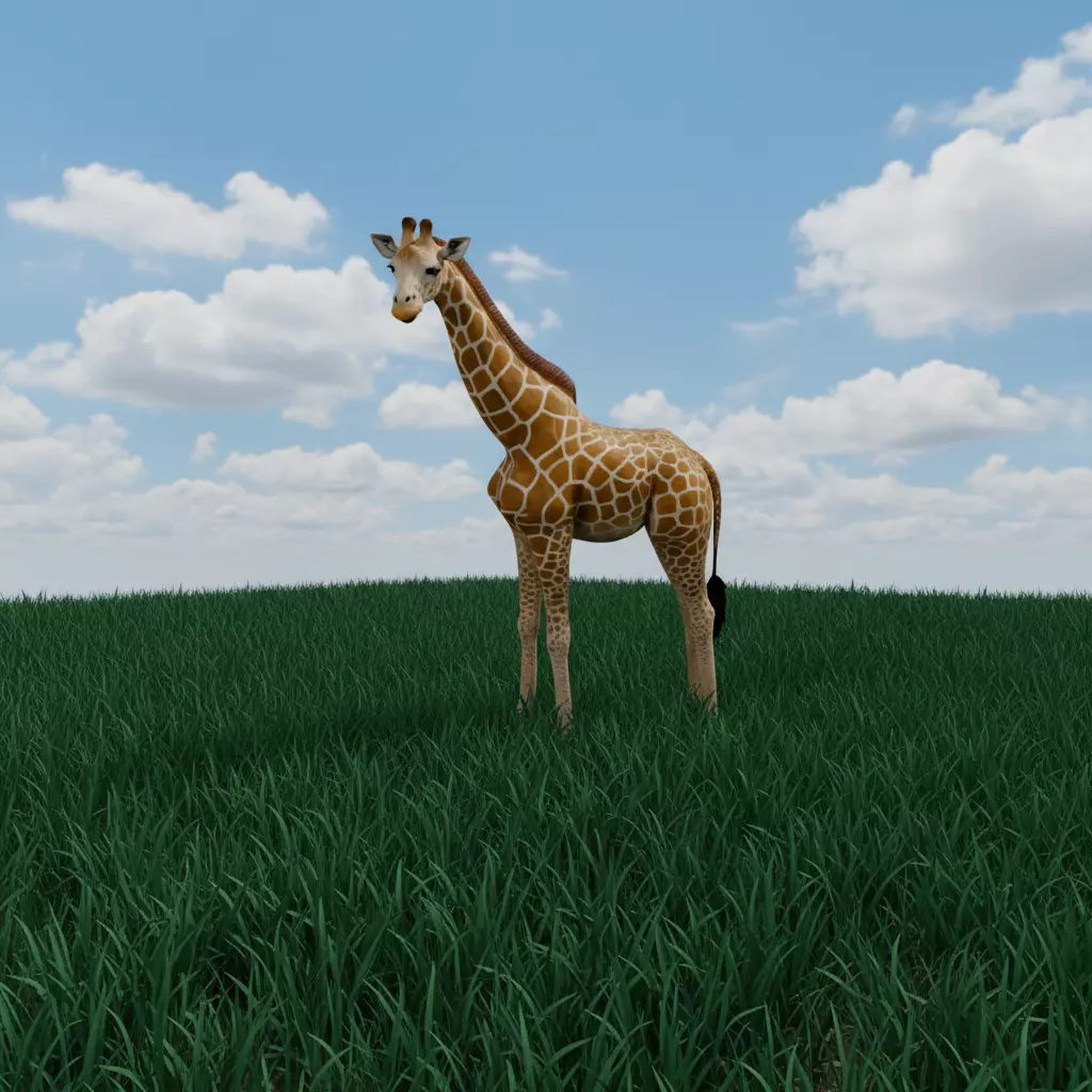 Savanna Majesty Realistic Giraffe 3D Model Low-poly 3D model