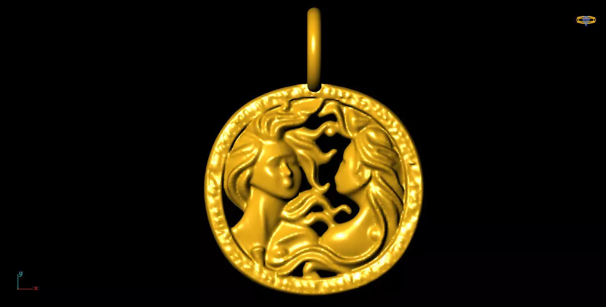 Zodiac pendant charms - one inch pendant 3D print model
