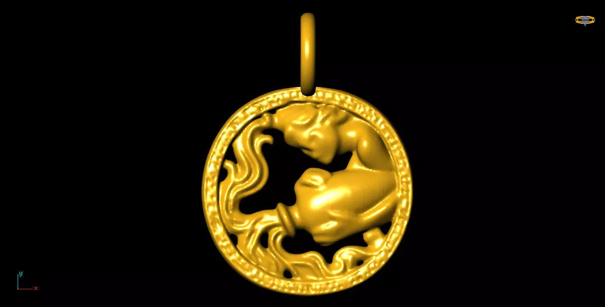 Zodiac pendant charms - one inch pendant 3D print model