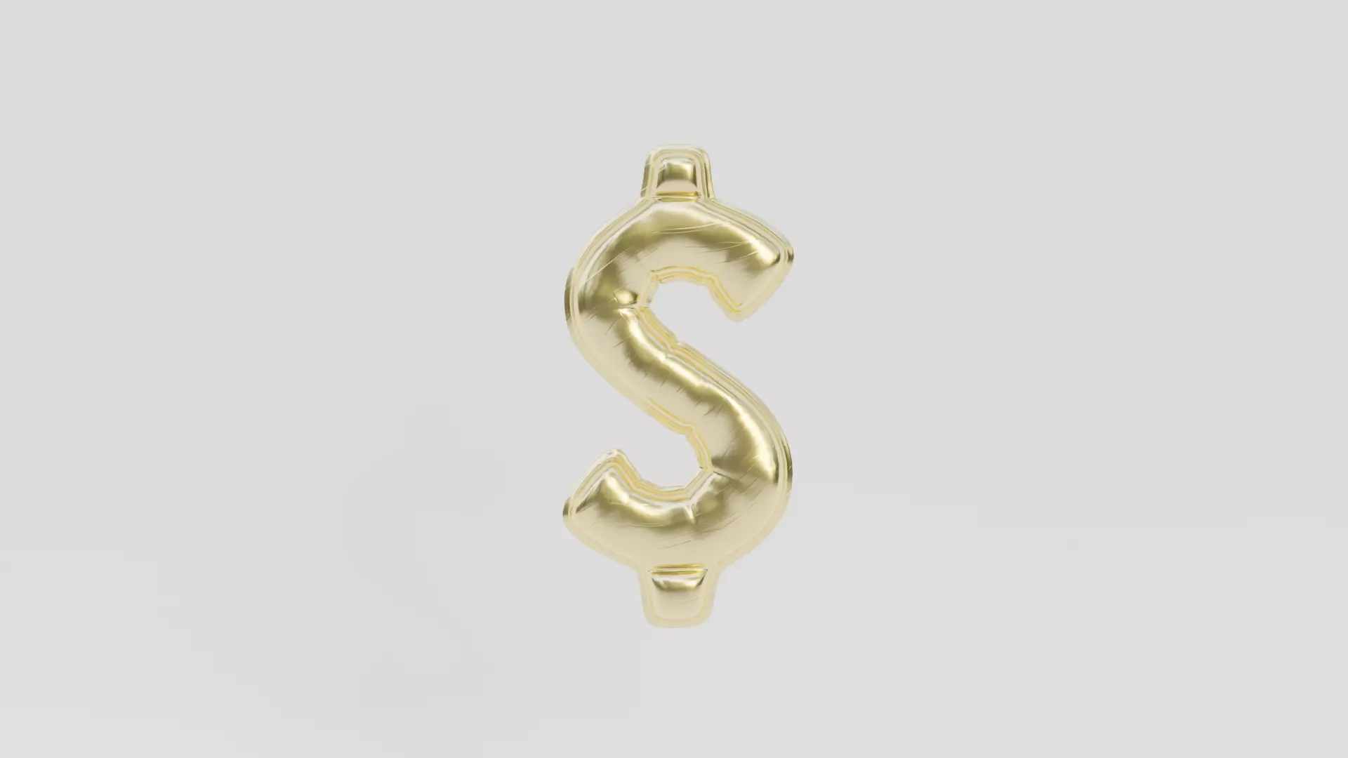 Dollar shaped Balloon inflation animation 3D model