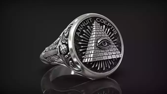 All Seeing Eye of Providence Pyramid Masonic Symbol Signet