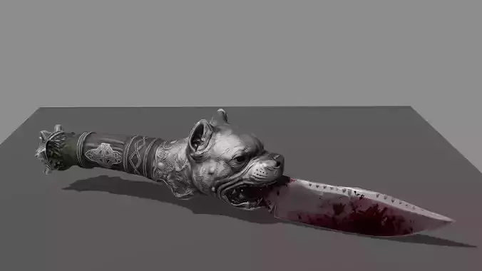 DVL3DStudio Survival Knife Gore Pitbull Low Poly Game Ready
