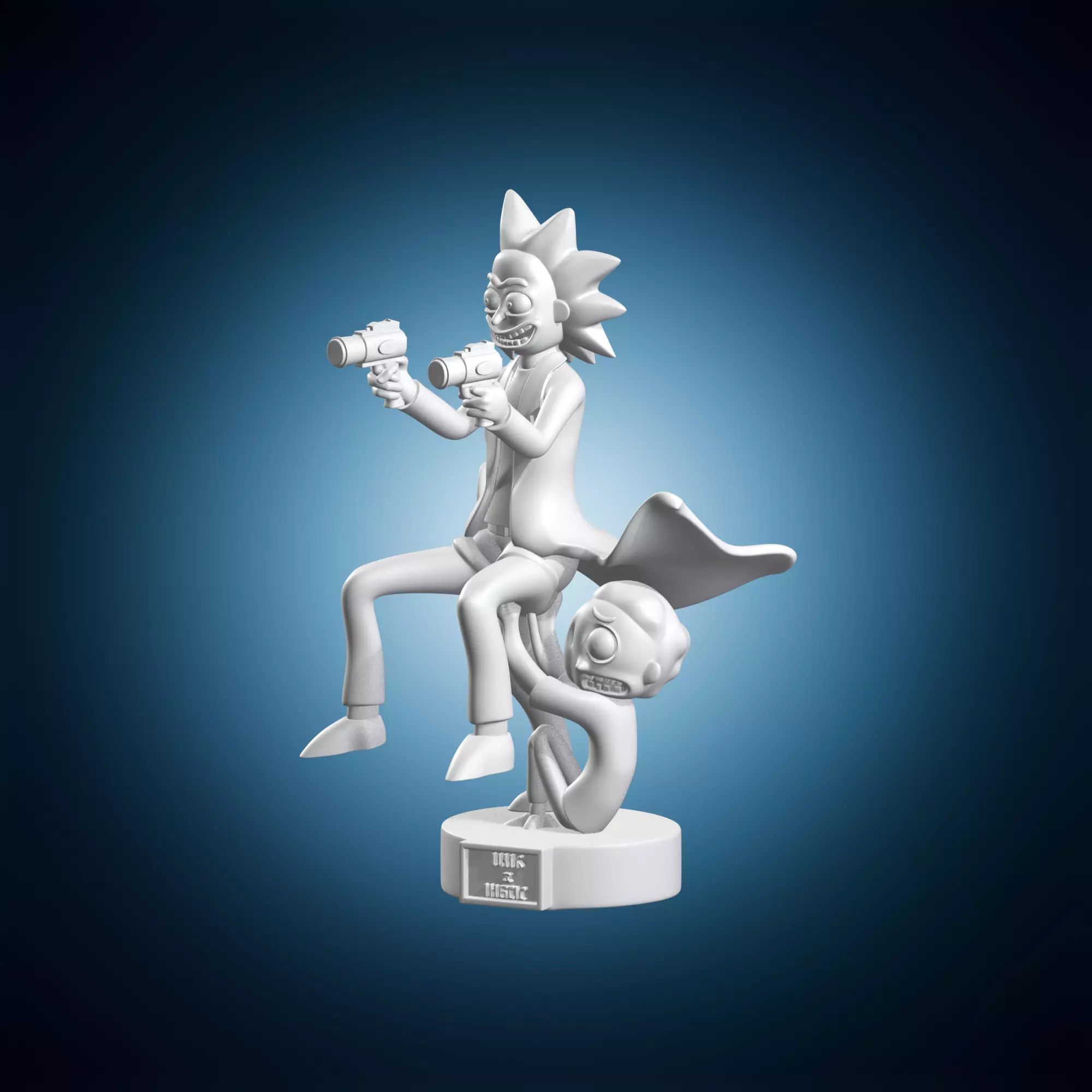 Rick and Morty Cartoon Sculpture 3D print model