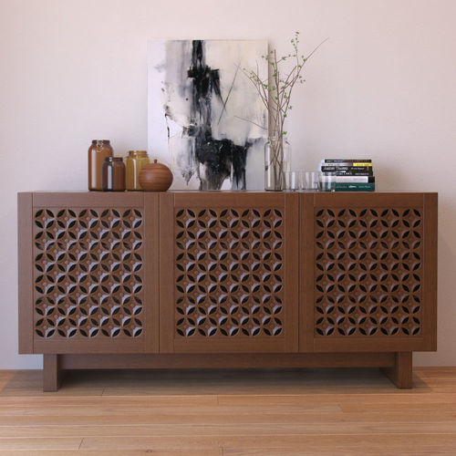 West Elm Carved Wood Media Console 3D model