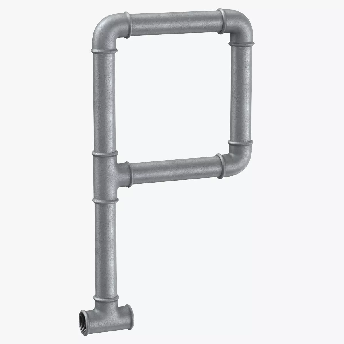 Galvanized Steel Pipe Letter P 3D model