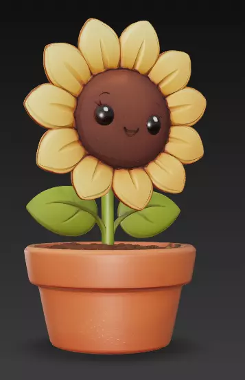 Um pequeno girasol STL printable Free 3D print model