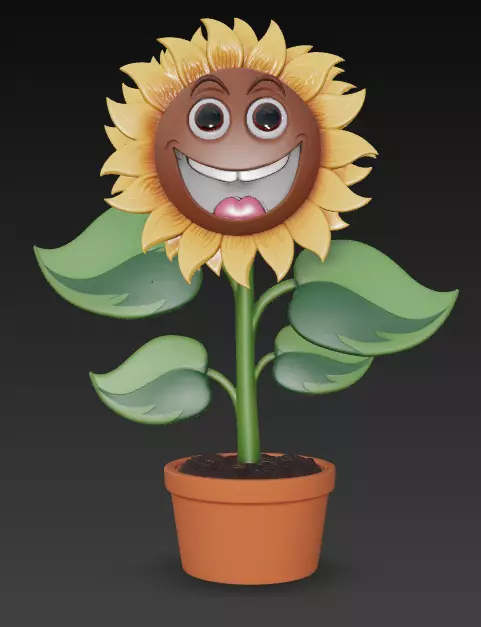 Crazy happy girasol print stl Free 3D print model