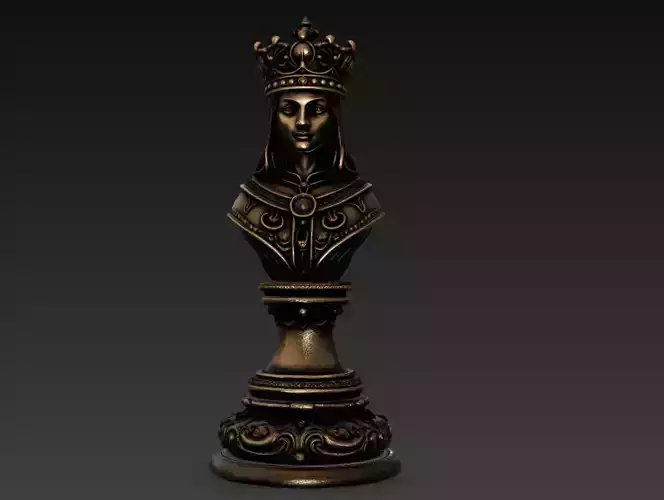Royal Queen Bust Statue - Decorative Crowned Female Sculpture