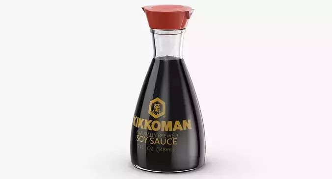 Soy Sauce Bottle 02 3D model 7