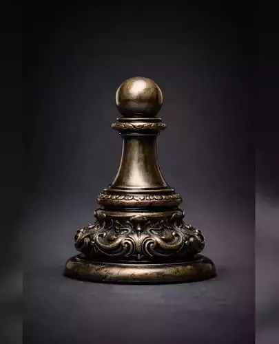 Ornamental Chess Pawn Sculpture - Decorative Classic Pawn