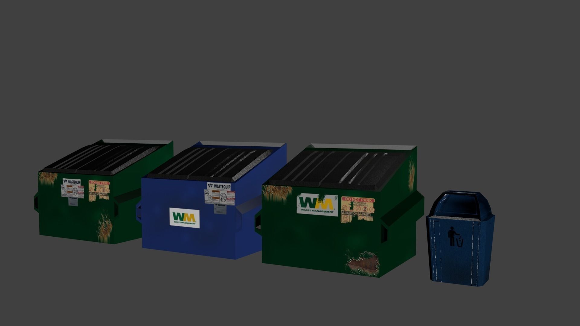 Street asset bundle Low-poly 3D model_4