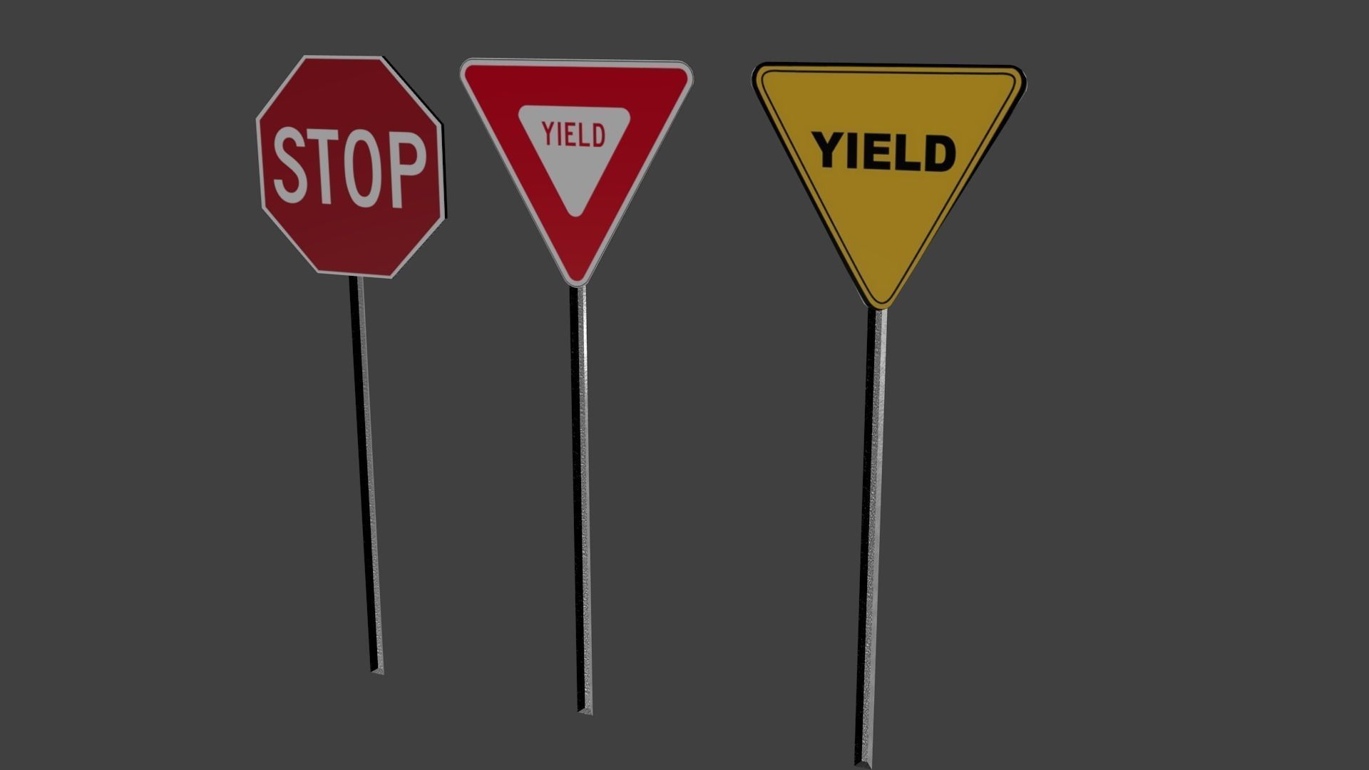 Street asset bundle Low-poly 3D model_3