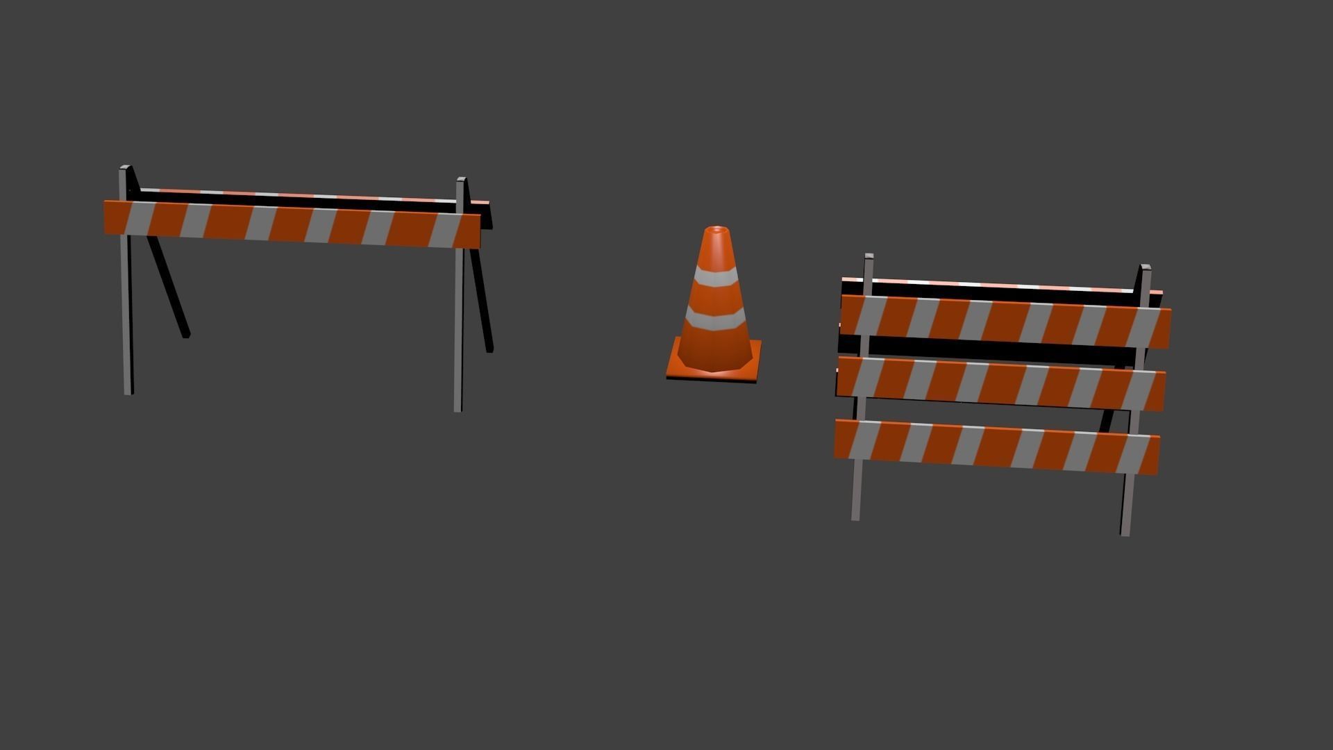 Street asset bundle Low-poly 3D model_1