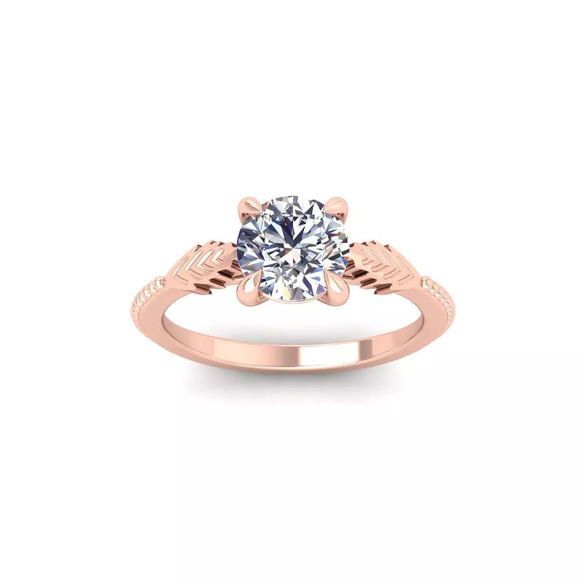 Fancy Solitaire Diamond Ring 3d model and Render 3D print model