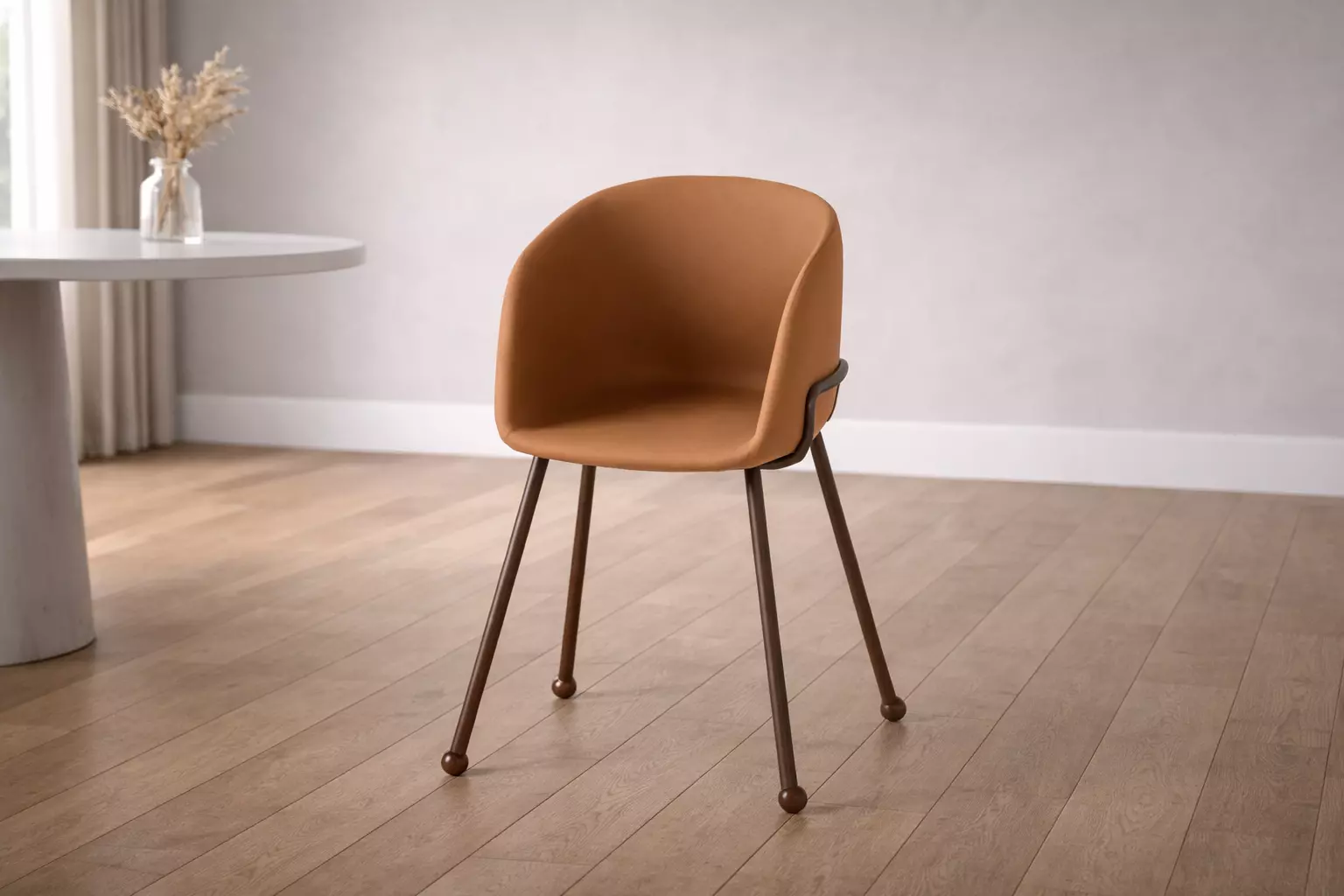 Modern Ochre Fabric Accent Chair - MorisonDesign 4K PBR Low-poly 3D model