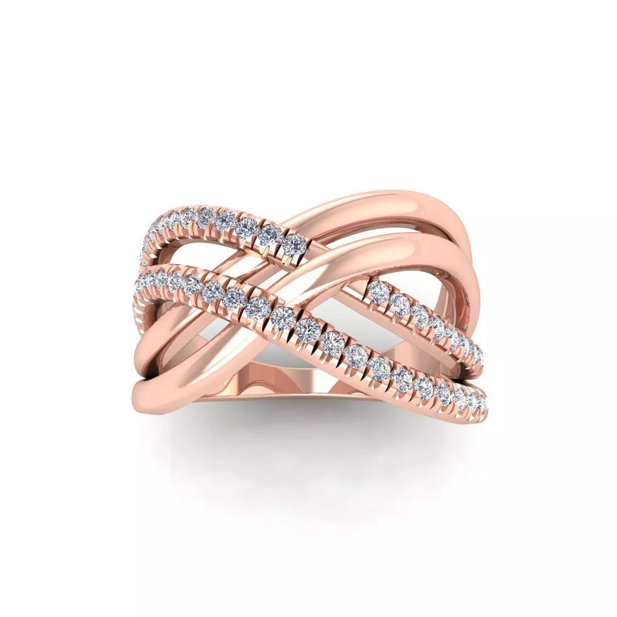 Twist Curve Diamond Ring 3d model and Render 3D print model