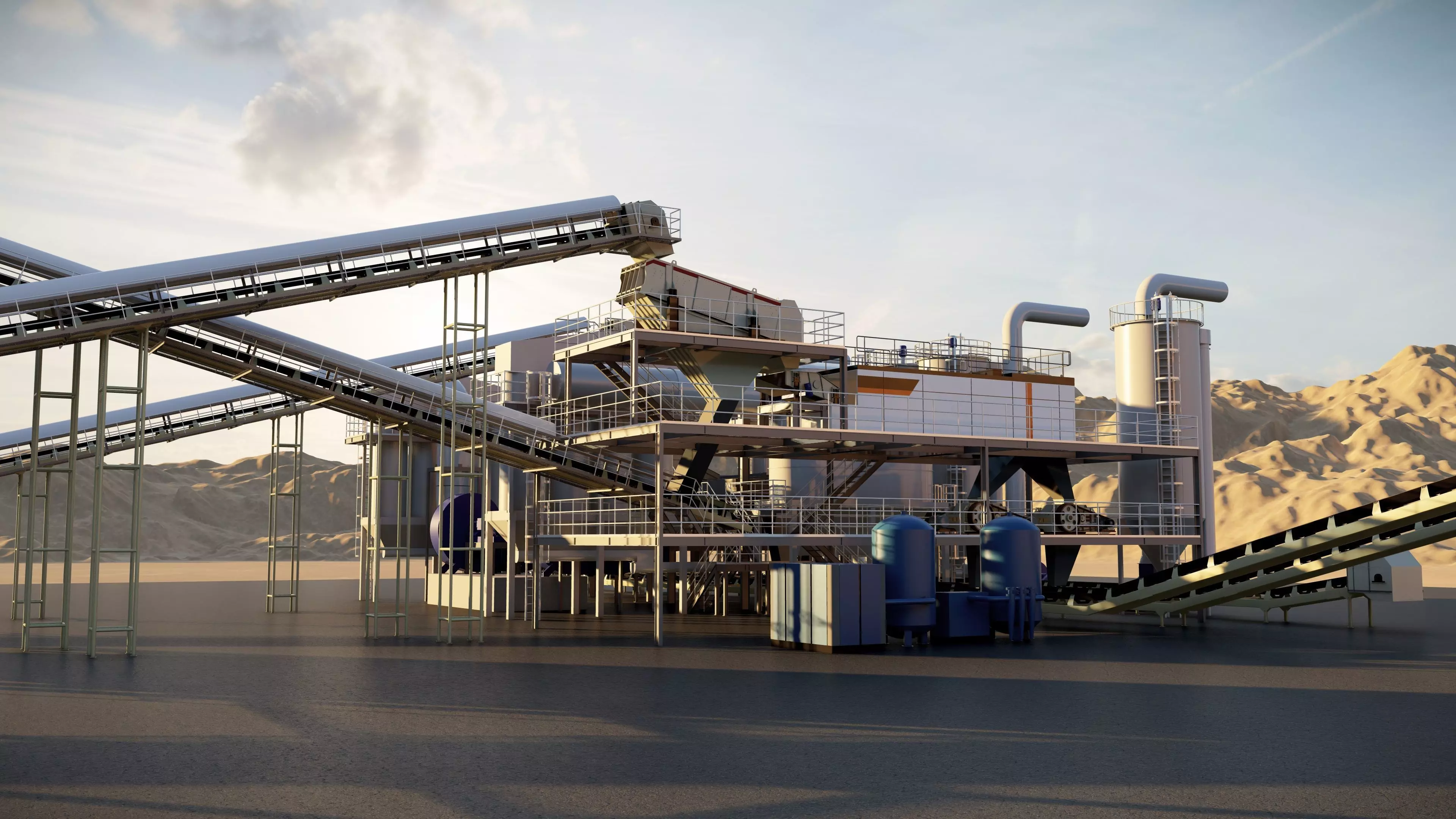 Dry Coal Processing Plant 3D Model 3D model