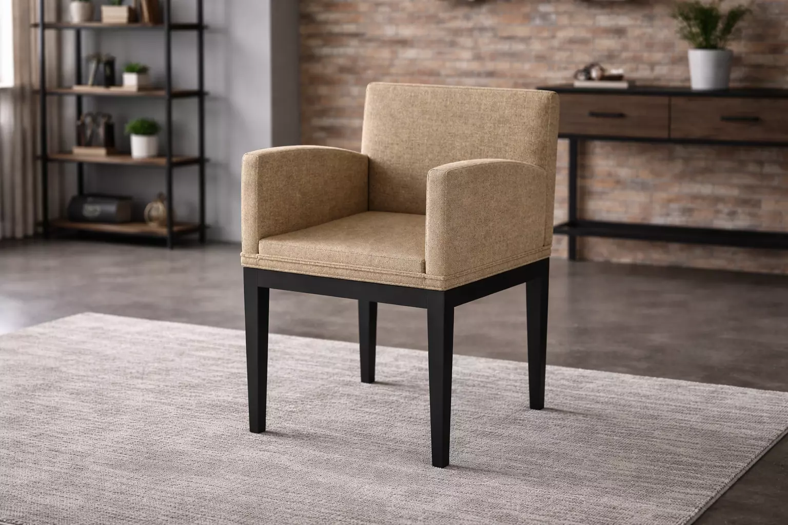 Modern Upholstered Executive Armchair Tan - MorisonDesign Free low-poly 3D model