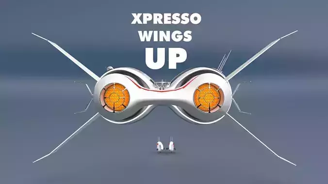 Spaceship Wings Up 3D model