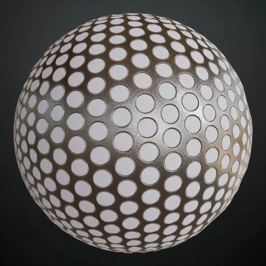 Brushed Aluminum Perforated Metal Grill PBR Seamless Texture