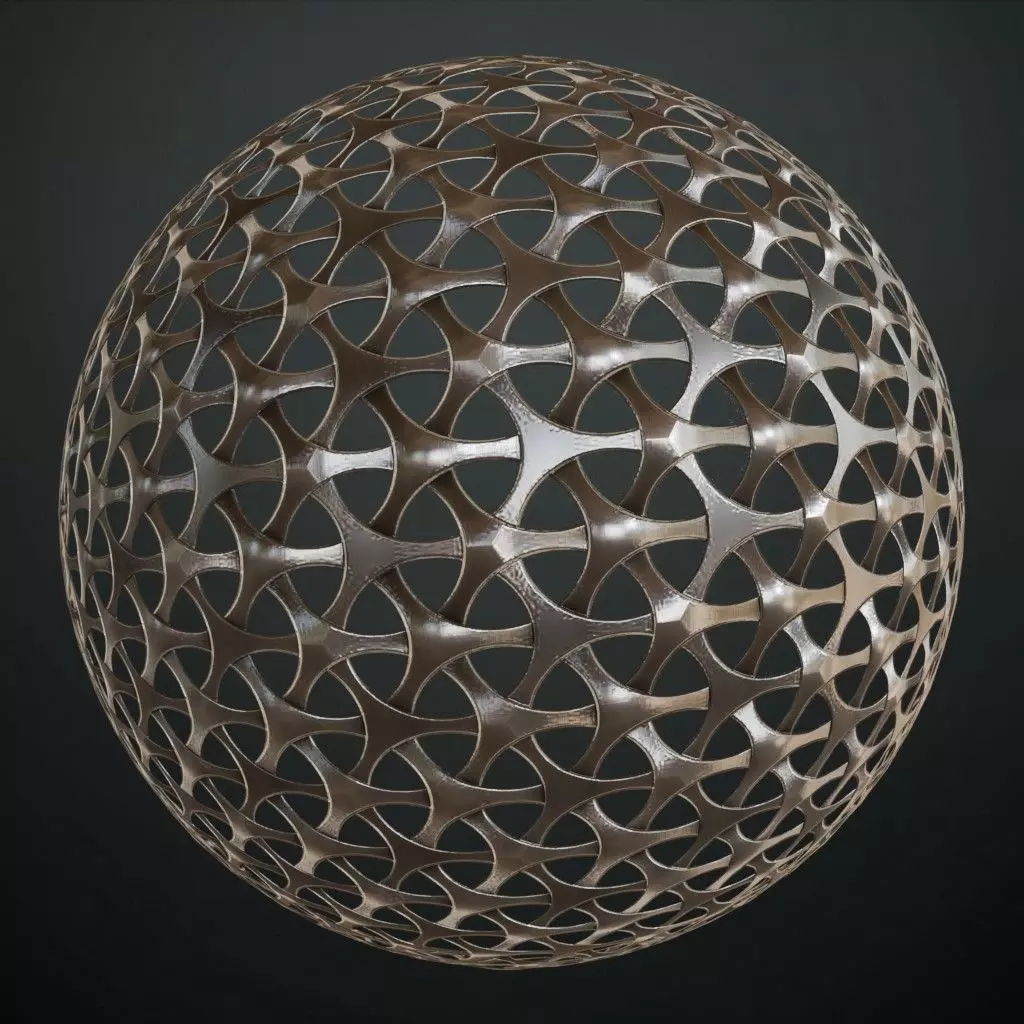 Brushed Aluminum Perforated Metal Grill PBR Seamless Texture