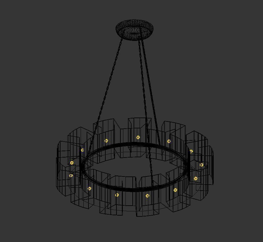 Arteriors Vaughn Fixed Chandelier  Low-poly 3D model_9