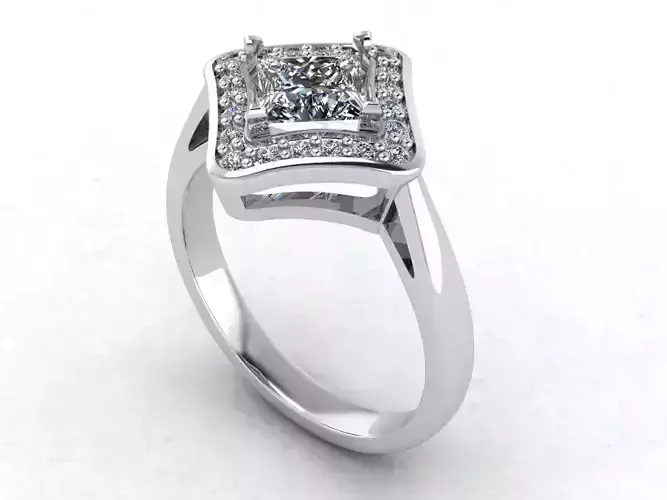 Princess Cut Diamonds Engagement Ring